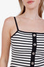 Maje White/Blue Striped Dress With Adjustable Straps Size 34