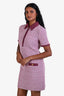Gucci Pink/Red Cotton Diamante Tweed Dress Size 40