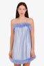 Sleeper Blue Turkey Feathered Mini Dress Size S