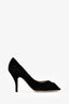 Salvatore Ferragamo Black Suede Peep Toe Heels Size 7