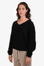 Brunello Cucinelli Black Cashmere V-Neck Knit Sweater Size XL