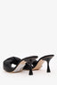 Studio Amelia Black Leather Twist Front 70 Heel Mules Size 37
