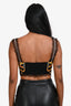 Versace Black Multicolour Silk Lace Details Barocco Femme Bralette Size 38