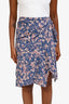 Isabel Marant Blue/Pink Asymmetrical Midi Skirt Size 34
