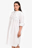 Ganni White Cotton Button Detailed Long Sleeve Dress Size S/M