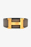 Hermès 2015 Black/Etoupe Epsom Leather Reversible 42mm Constance Belt Size 95
