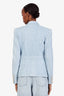 Balmain Blue Cotton Double Breasted Blazer Jacket Size 40