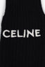 Celine Black Wool Ribbed Knit Fingerless Gloves Size M
