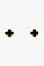 Van Cleef & Arpels 18K Yellow Gold Onyx Sweet Alhambra Earstuds