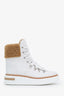 Hermès White Calfskin Woolskin Flocon Ankle Boots Size 39