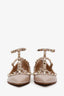 Valentino Beige Patent Leather Rockstud Caged Flats Size 37