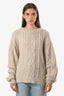 Begg x Co Beige Cashmere Fionn Cable Knit Sweater Size L/XL