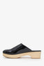 Pre-loved Chanel™ Black Patent Leather Perforated CC Wooden Clogs Size 41