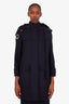 Proenza Schouler Navy Wool Cashmere Fur Trimmed Coat Size 2