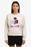 Isabel Marant Etoile Light Grey Cotton Blend Logo Sweatshirt Size 38