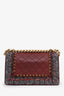 Pre-loved Chanel™ 2016-2017 Burgundy Quilted Lambskin Tweed Small Boy Flap Bag