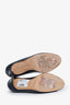 Manolo Blahnik Navy Leather Peep Toe Heels Size 39
