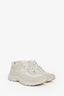 Pre-loved Chanel™ White/Cream Suede Nylon Interlocking CC Sneakers Size 37.5