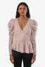 Chemisier ASTR the Label à manches bouffantes en dentelle nude, taille XS