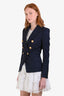 Balmain Navy Wool Blazer with Gold Buttons Size 36