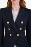 Balmain Navy Wool Blazer with Gold Buttons Size 36