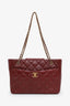 Pre-loved Chanel™ Red Quilted Lambskin CC Small Shopping Shoulder Bag