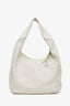 Prada White Vitello Daino Leather Hobo Shoulder Bag