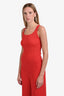Max Mara Red Ribbed Pantsuit and Cardigan Set Size M