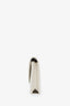 Saint Laurent White Grained Leather Chevron Envelope Wallet on Chain