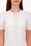 Dolce & Gabbana White Button Front Short Sleeve Midi Dress Size 40