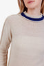 Marni Beige/Blue Cashmere Rollneck Sweater Size 42