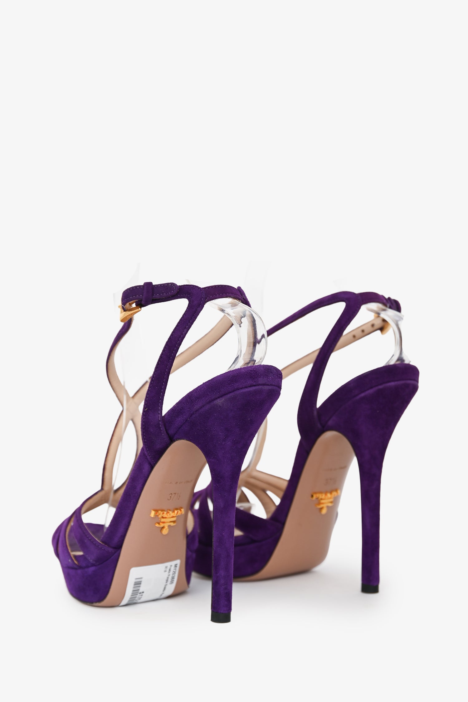 Prada Purple Suede Peep Toe Heels Size 37.5 – Mine & Yours