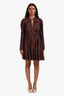 Ulla Johnson Brown Pink Metallic Stripe Cotton Mini Dress Size 4