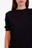 Prada Navy Virgin Wool Sheer Short Sleeve Sweater Size 42