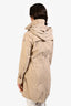 Moncler Tan Canvas 'Tariec Giubbotto' Double-Breasted Midi Trench Coat Size 3