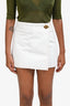 Ganni White Wrap Denim Mini Skirt Size 34