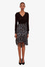Veronica Beard Black/Gold Patterned Cella Midi Skirt Size 0