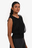 Nina Ricci Black Silk Blend Knit Tulle Top Size S