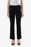 Louis Vuitton Navy Denim Leather Detail Monogram Flared Jeans Size 38