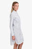 Rag & Bone White/Navy Striped Cotton 'Lucia' Mini Shirt Dress Size M