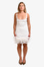 16Arlington White Ostrich Feathers Mini Dress Size 8
