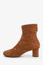 Bottega Veneta Brown Intrecciato Suede 'Atomic' Ankle Boots Size 38