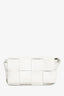 Bottega Veneta White Leather Intrecciato Small Cassette Waist Bag
