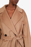 Weekend Max Mara Caramel Virgin Wool Double Breasted Belted Coat Size 8