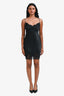 Ermanno Scervino Black Silk Lace Detail Mini Slip Dress Size 40
