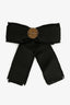 Gucci Black Grosgrain Ribbon Bead Embellished Bow Brooch