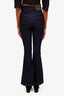 Veronica Beard Dark Blue High Waisted Belted Flare Jeans Size 24