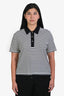 Xirena Black/White Cotton Striped Short Sleeve Polo Shirt Size M