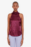 Cinq a Sept Purple Silk High Neck Sleeveless Top Size XXS