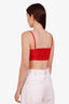 Haut bustier Chanel 21K rose en soie à logo CC, seconde main, taille 36